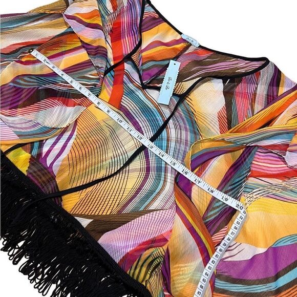Do & Be multi color fringe sheer top size medium - Picture 12 of 13